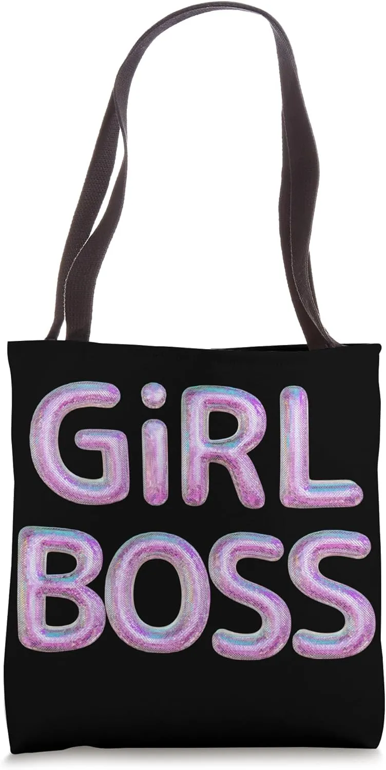 Cute Girl Boss Powerful Business Woman Entrepreneur Bling Tote Bag
