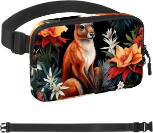Cute Kangaroo-1663 Crossbody Fanny Pack for Men&Women,Belt Bag for Travel Casual Walking Running Hiking Cycling
