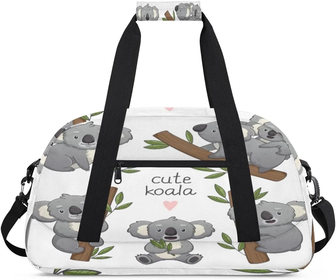 Cute Koala Gym Duffel Bag for Men Women Koala Family Sports Tote Bag with Adjustable Shoulder Strap for Dance Gymnastics Traveling Outdoor Camping Overnight Stay