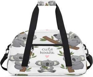 Cute Koala Gym Duffel Bag for Men Women Koala Family Sports Tote Bag with Adjustable Shoulder Strap for Dance Gymnastics Traveling Outdoor Camping Overnight Stay