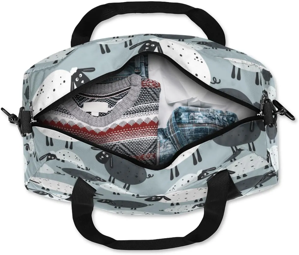 Cute Lamb Gym Bag, Duffle Bag, Weekender Bag, Duffel Bag, Overnight Bag, Travel Duffel Bag, Dance Bag, Tote Bag, Beach Bag, Pool Bag, Gym Duffle Bag, Carry on Bag