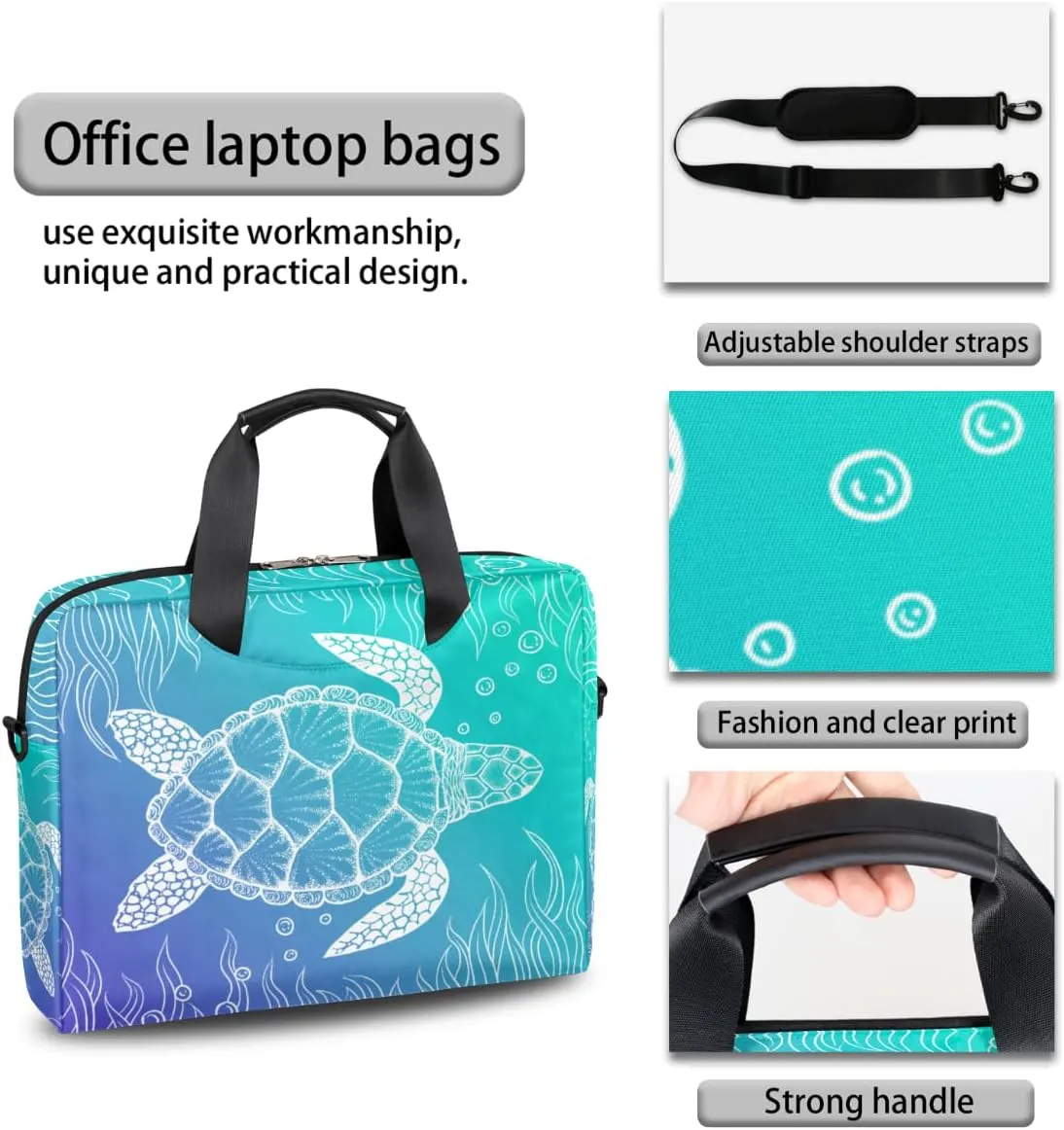 Cute Laptop Shoulder Bag for Women Men, Computer Laptop Bag Laptop Sleeve Case Laptop Satchel Briefcase Carrying Bag QA-1