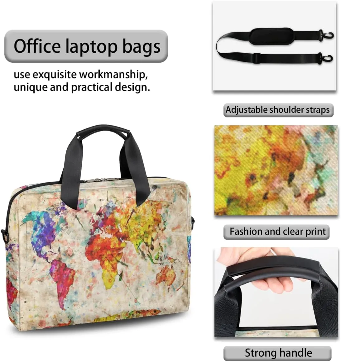 Cute Laptop Shoulder Bag for Women Men, Computer Laptop Bag Laptop Sleeve Case Laptop Satchel Briefcase Carrying Bag QA-1