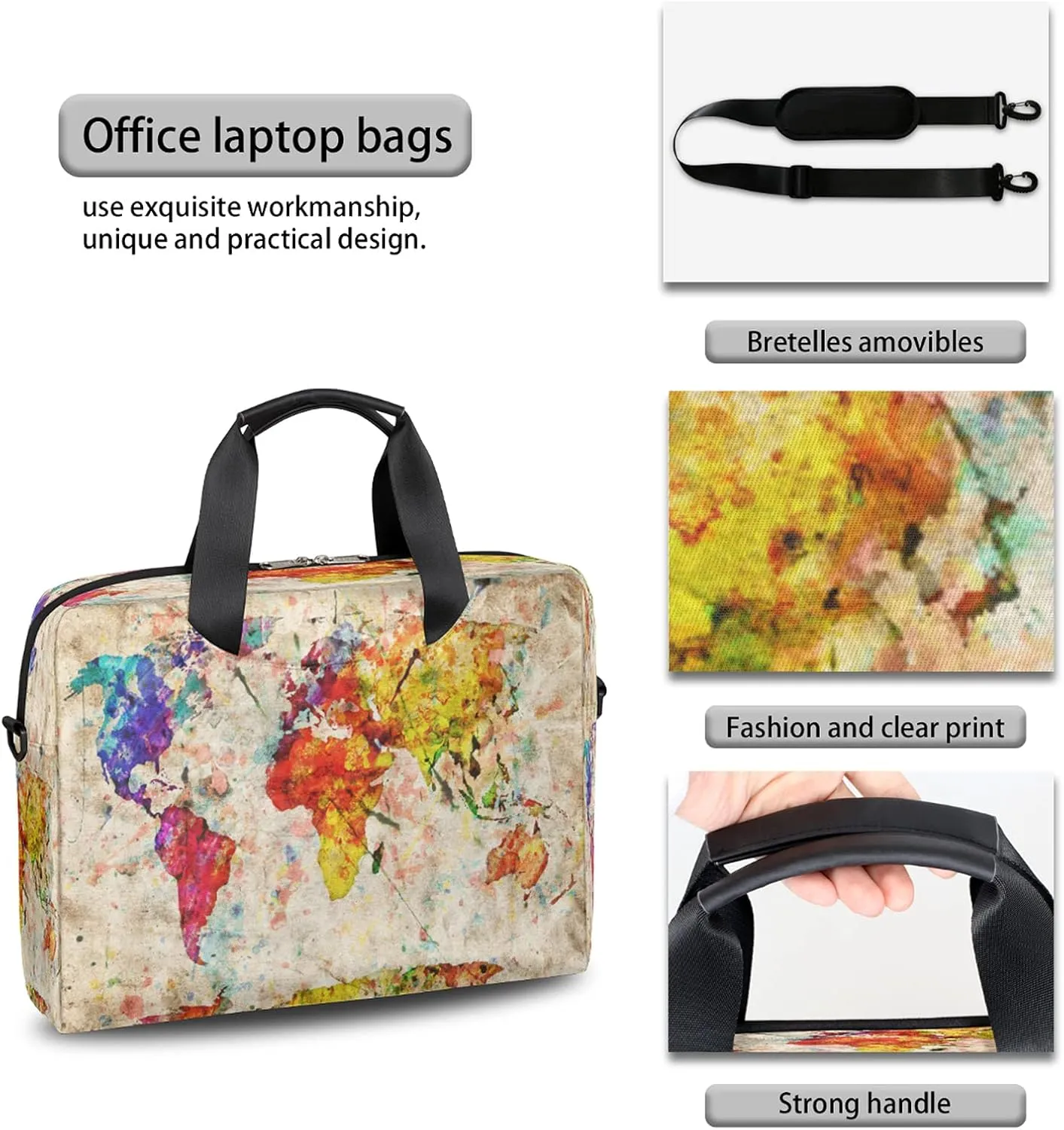 Cute Laptop Shoulder Bag for Women Men, Computer Laptop Bag Laptop Sleeve Case Laptop Satchel Briefcase Carrying Bag QA-1