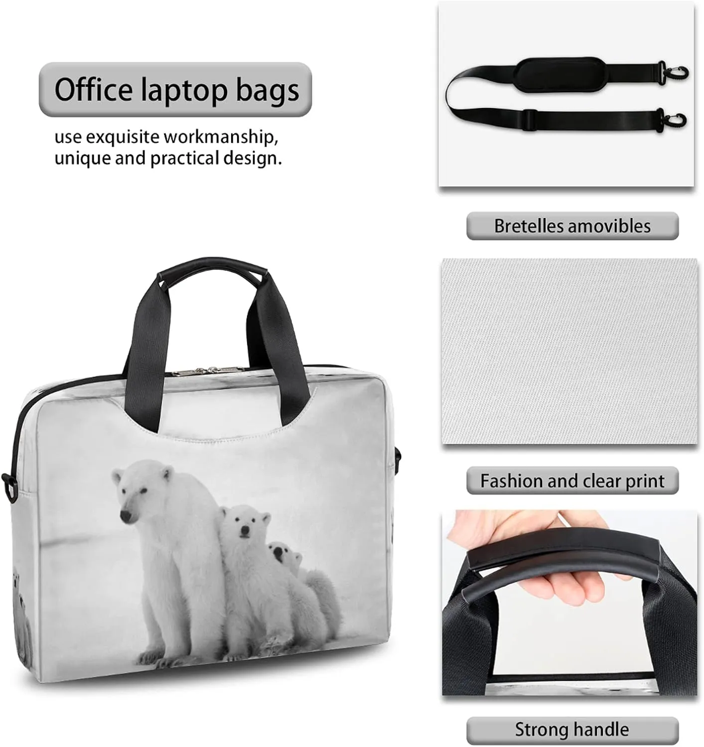 Cute Laptop Shoulder Bag for Women Men, Computer Laptop Bag Laptop Sleeve Case Laptop Satchel Briefcase Carrying Bag QA-1