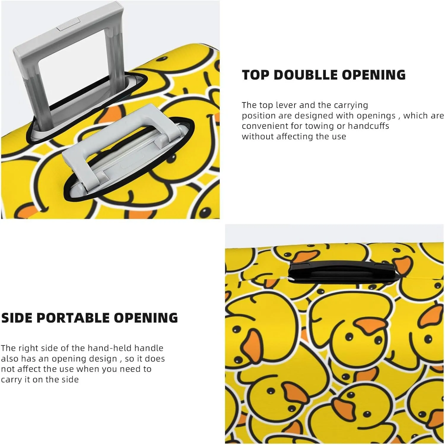Cute Rubber Ducks Luggage Suitcase Covers Elastic Washable Yellow Cartoon Ducky Luggage Protector Travel Suitcase Protective Cover For Kid And Adult, S (Fit 18-21 Inch Luggage)