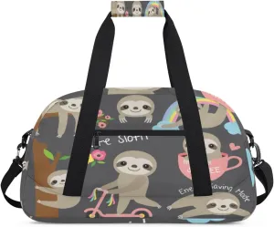 Cute Sloth Gym Duffel Bag for Men Women Naughty Sloth Sports Tote Bag with Adjustable Shoulder Strap for Dance Gymnastics Traveling Outdoor Camping Overnight Stay