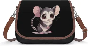 Cute Sugar Glider Funny Women's Crossbody Bags Novelty Leather Purse Handbag Shoulder Bag