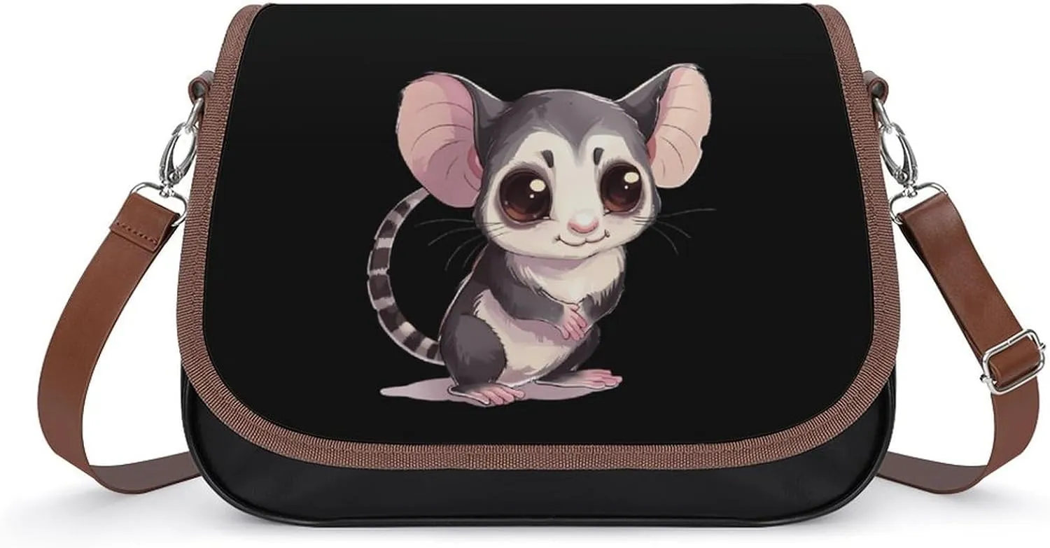 Cute Sugar Glider Funny Women's Crossbody Bags Novelty Leather Purse Handbag Shoulder Bag