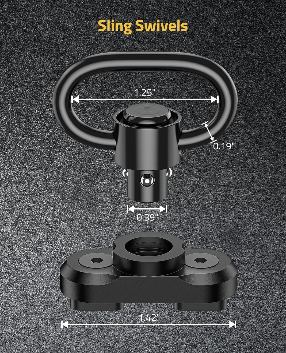CVLIFE Sling Swivel Mount 1.25" Traditional Sling Mount for Two Point Sling