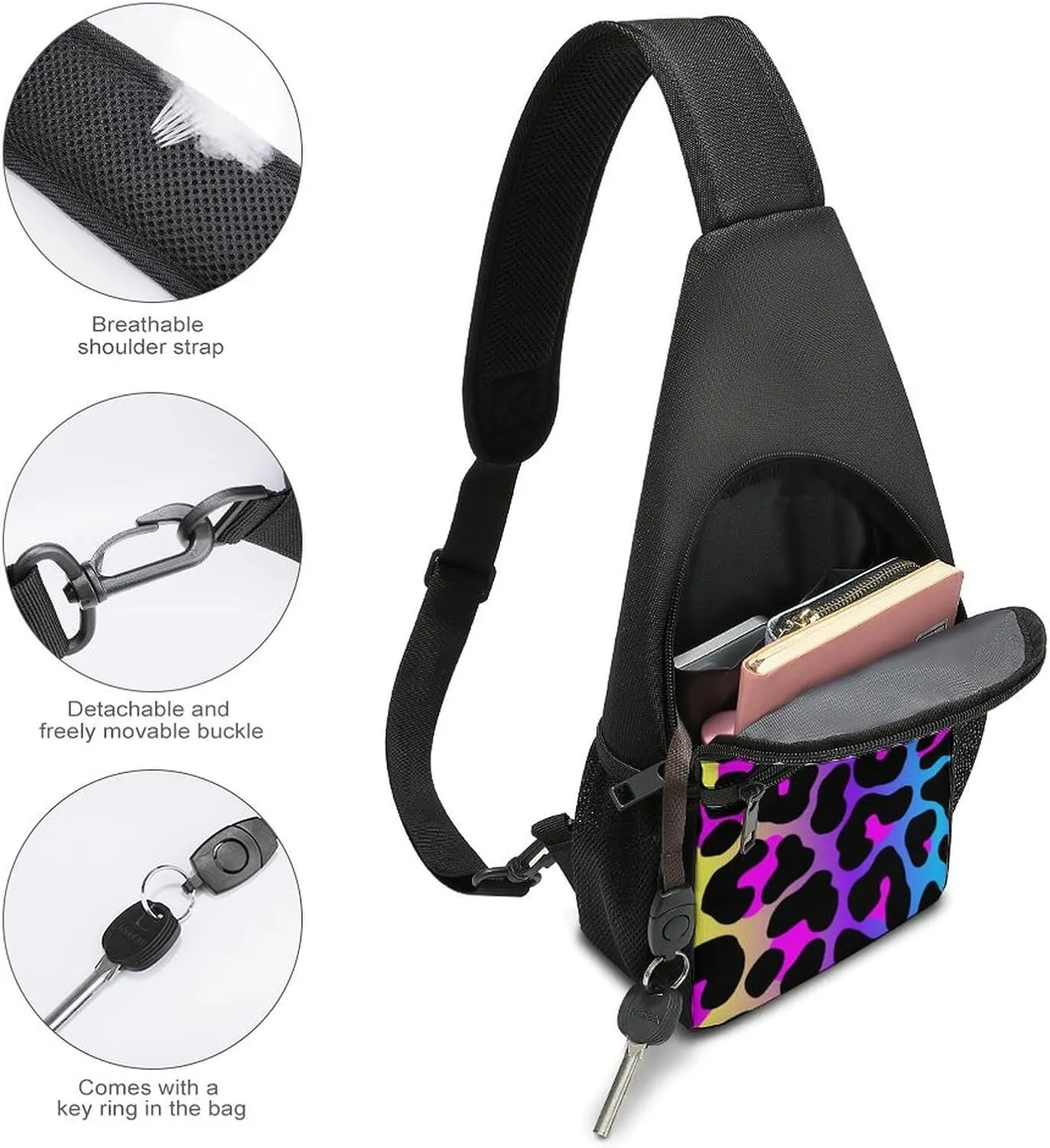 Dachshunds Clothes Dog Large Capacity Portable Chest Bag, Single Shoulder Chest Bag