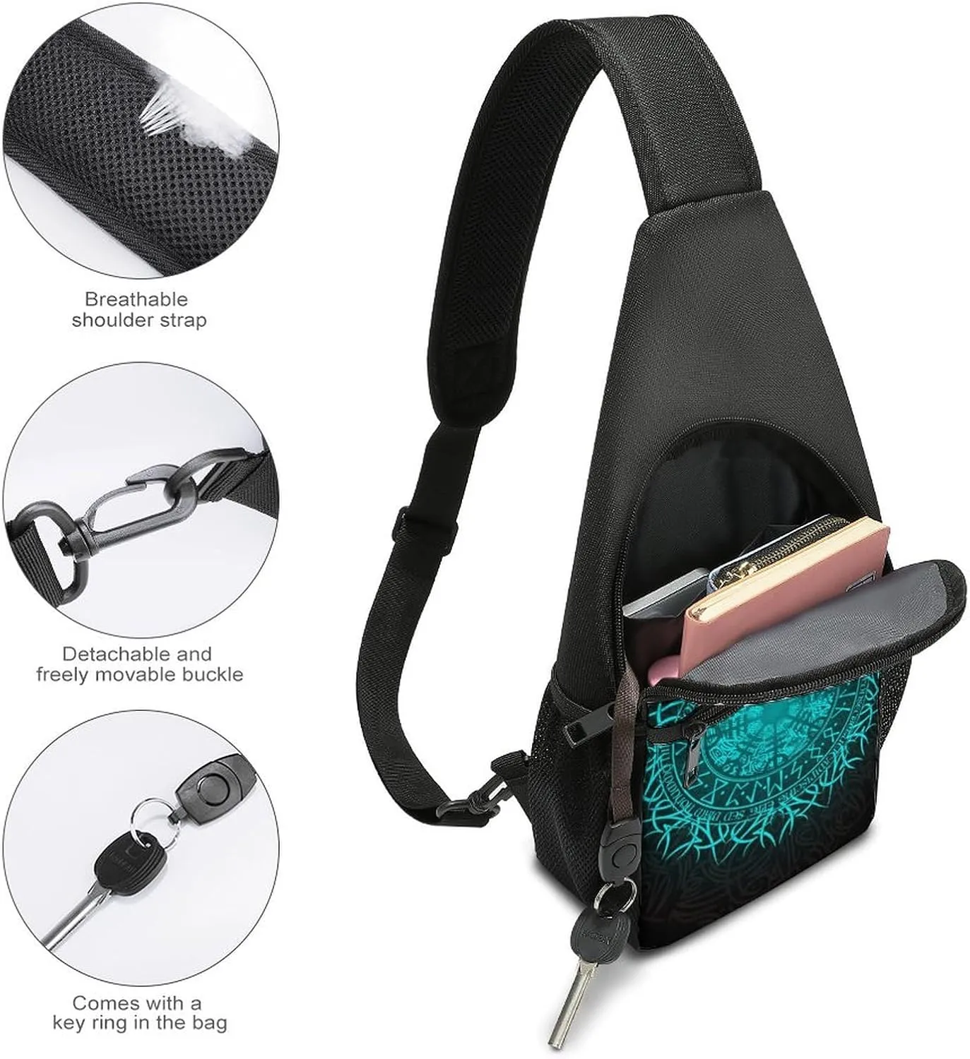 Dachshunds Clothes Dog Large Capacity Portable Chest Bag, Single Shoulder Chest Bag