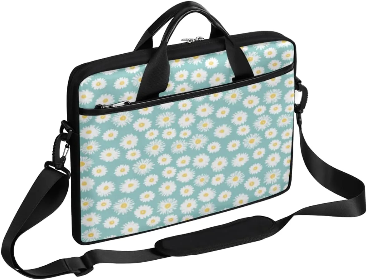 Daisy Naive Blue Laptop Shoulder Messenger Bag Case Sleeve for 14 Inch 15 Inch Laptop Case Laptop Briefcase 15.6 Inch Computer Bag