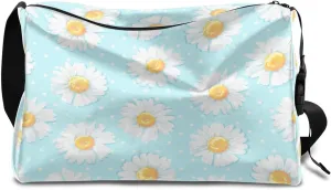 Daisys Print Small Gym Bag for Men Women Workout Sport Duffle Bag Waterproof Weekender Overnight Bag Lightweight Carry on Tote Bag Crossbody Shoulder Travel Bag for Swim Yoge Dance