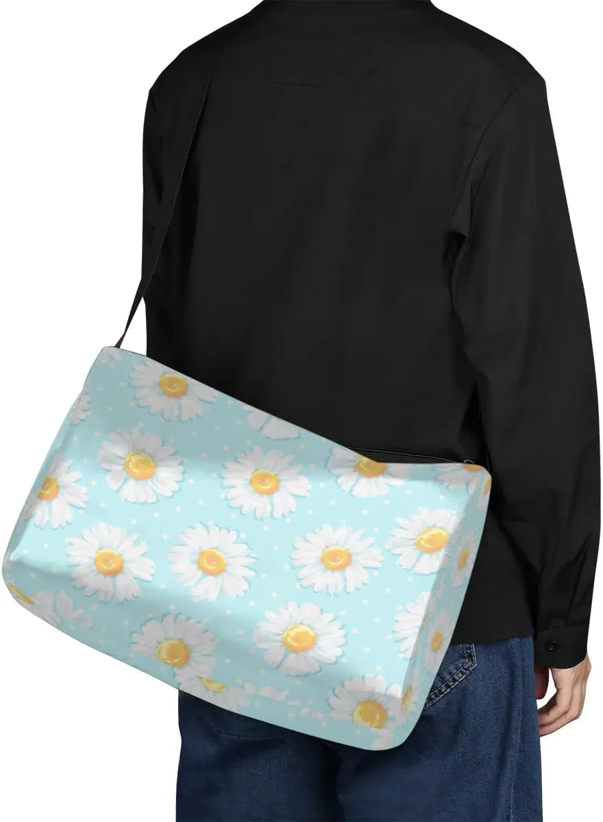 Daisys Print Small Gym Bag for Men Women Workout Sport Duffle Bag Waterproof Weekender Overnight Bag Lightweight Carry on Tote Bag Crossbody Shoulder Travel Bag for Swim Yoge Dance