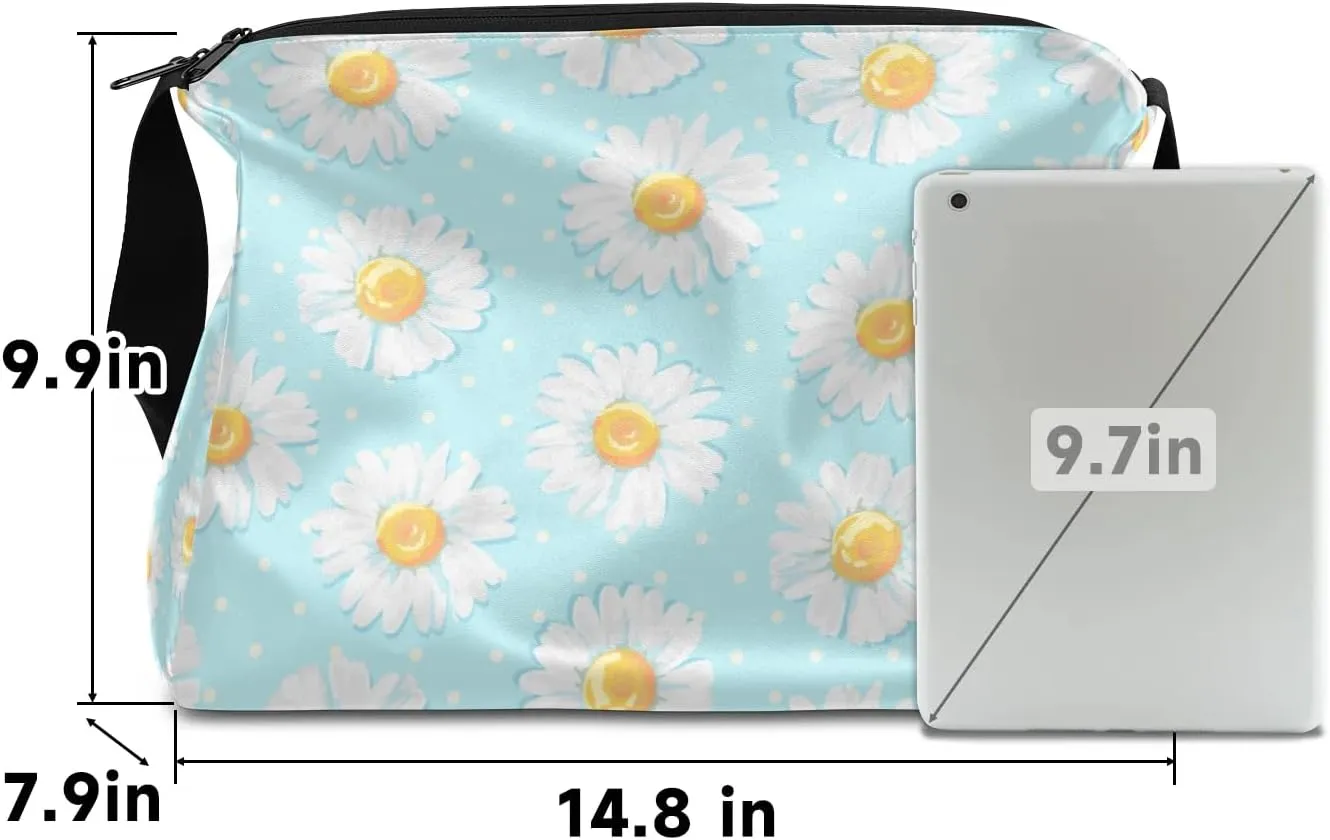 Daisys Print Small Gym Bag for Men Women Workout Sport Duffle Bag Waterproof Weekender Overnight Bag Lightweight Carry on Tote Bag Crossbody Shoulder Travel Bag for Swim Yoge Dance