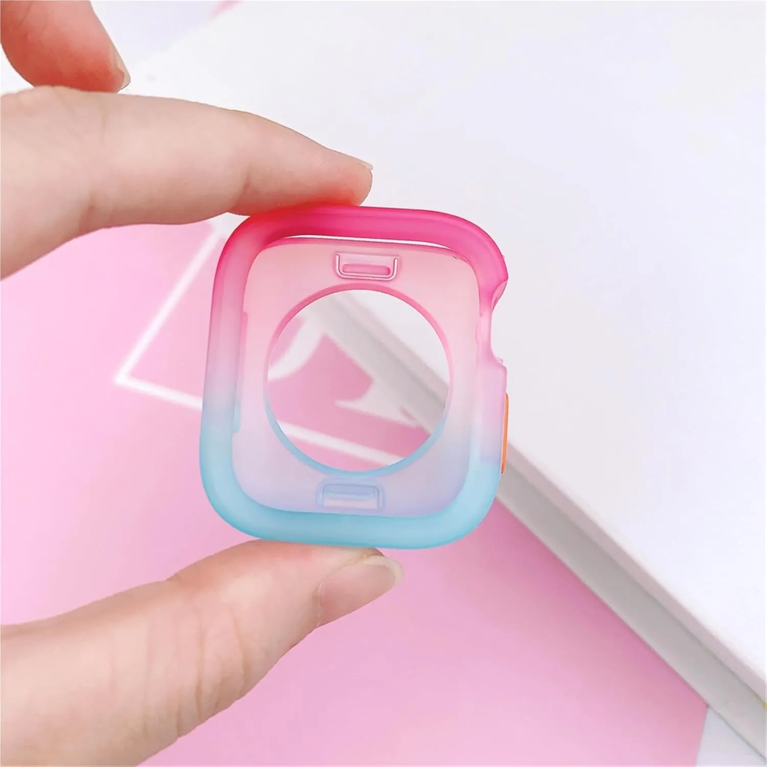 DASEB Candy Color Case For Apple Watch Cases 40MM 41MM 44MM 45MM Soft Silicone Transparent Protective Bumper For iWatch Series 9/8/7/6/5/Se Cases