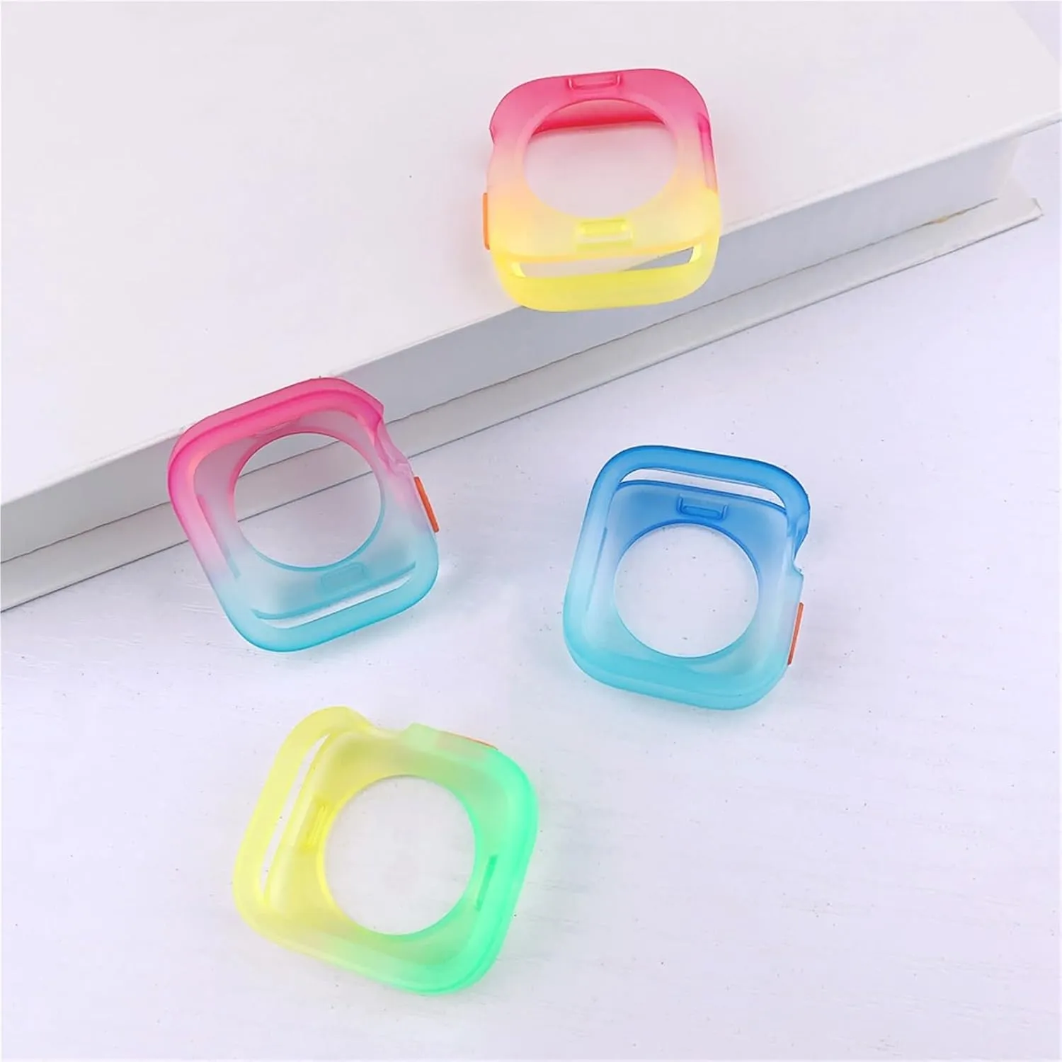 DASEB Candy Color Case For Apple Watch Cases 40MM 41MM 44MM 45MM Soft Silicone Transparent Protective Bumper For iWatch Series 9/8/7/6/5/Se Cases