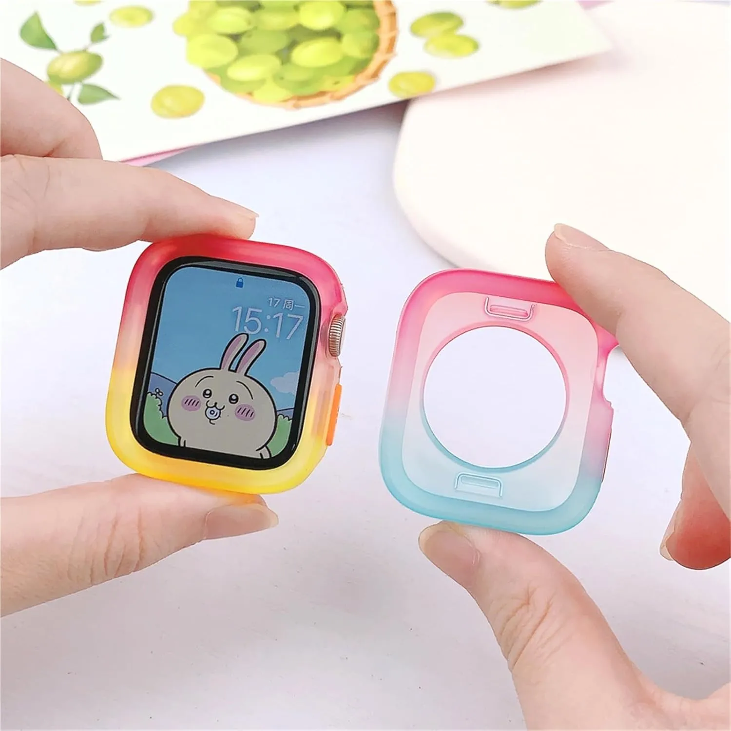 DASEB Candy Color Case For Apple Watch Cases 40MM 41MM 44MM 45MM Soft Silicone Transparent Protective Bumper For iWatch Series 9/8/7/6/5/Se Cases
