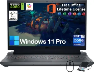 Dell G15 5530 Gaming Laptop - 15.6" FHD 120Hz Display • Office Lifetime • RTX 4060 • Intel 14-Core i7-13650HX • Backlit KB • Win 11 Pro & External DVD Drive • AI Copilot (64GB DDR5 | 1TB SSD)