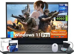 Dell G15 5530 Gaming Laptop - Intel 14-Core i7-13650HX, NVIDIA GeForce RTX 4060, 15.6" FHD 120Hz Display, RTX 4060, Backlit KB, AI Copilot, Win 11 Pro & Office Lifetime License (64GB DDR5 | 4TB SSD)