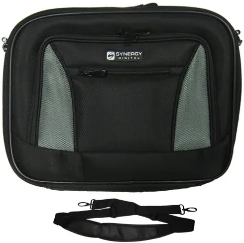 Dell Latitude 2100 Laptop Case Carry Handle & Adjustable Shoulder Strap - Black/Gray - Adjustable & Removable Interior Divider