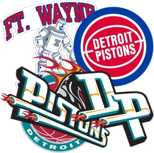 Desert Cactus Detroit Pistons Sticker NBA Officially Licensed Vinyl Decal Laptop Water Bottle Car Scrapbook (Vintage Sheet)