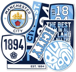 Desert Cactus Manchester City Stickers Man City MCFC Sheet Vinyl Football Soccer Premier League Decal Laptop Water Bottle Car Scrapbook Sheet (Type 2)