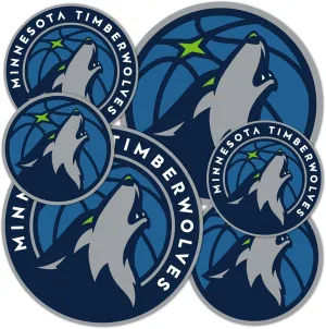 Desert Cactus Minnesota Timberwolves Sticker NBA Officially Licensed Vinyl Decal Laptop Water Bottle Car Scrapbook Sheet (Type 1-1)
