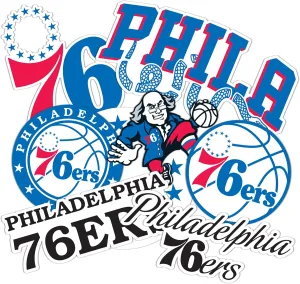 Desert Cactus Philadelphia 76ers NBA Officially Licensed Sticker Vinyl Decal Laptop Water Bottle Car Scrapbook (Type 2)