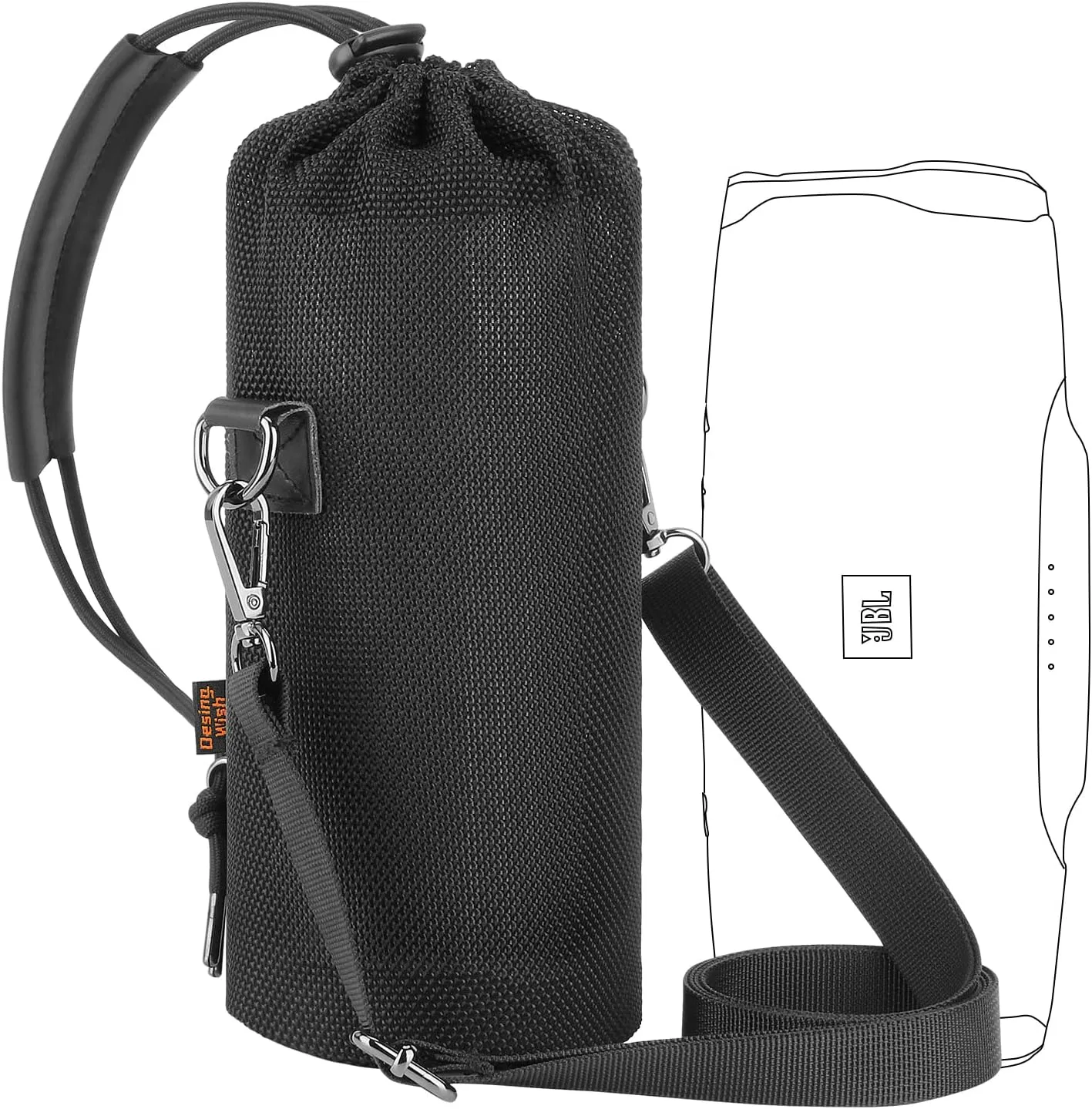 Desing Wish Speaker Carrying Case Bag Compatible with JBL Charge 3/ Charge 4/ Pulse 3 - Portable Bluetooth Speaker, Anti Scratch Speaker Protector Case Travel Speaker Pouch