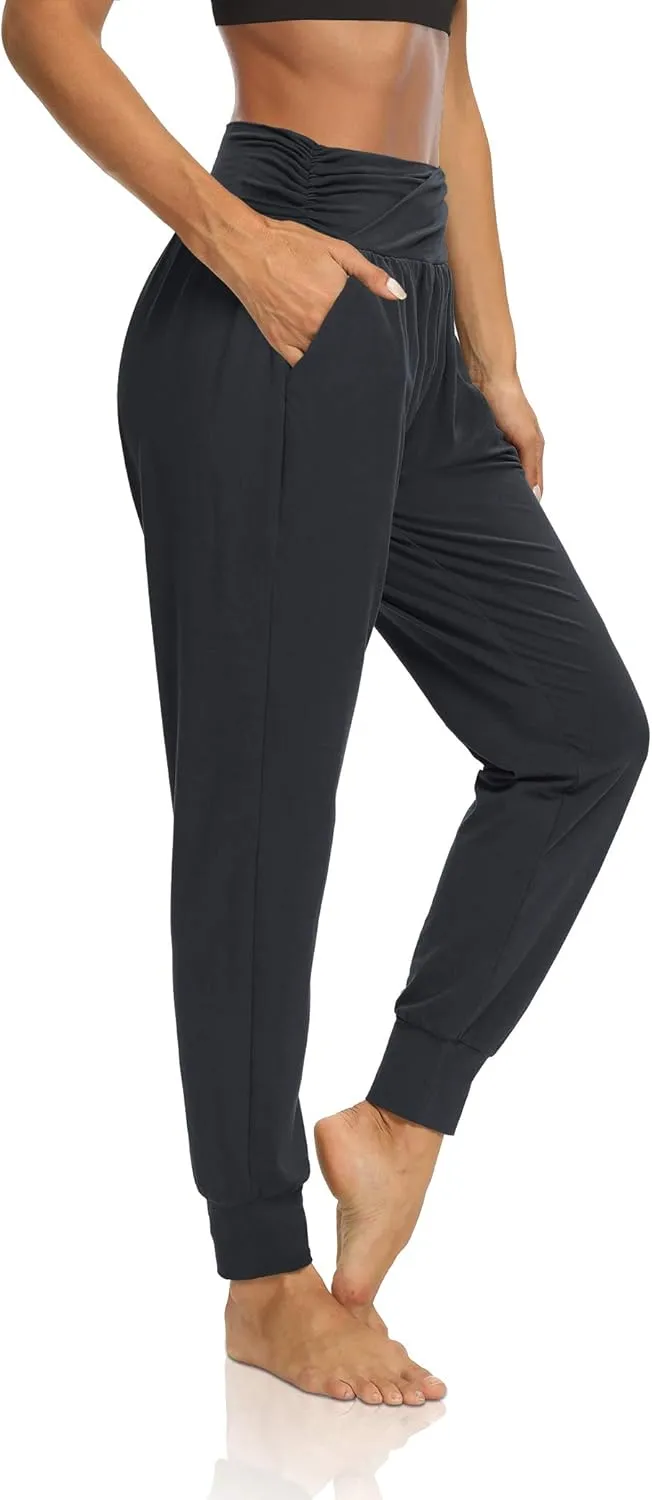 DIBAOLONG Womens Yoga Sweatpants Loose Workout Harem Joggers Casual Comfy Lounge Pajama Pants with Pockets