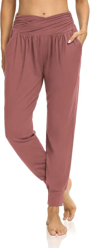 DIBAOLONG Womens Yoga Sweatpants Loose Workout Harem Joggers Casual Comfy Lounge Pajama Pants with Pockets