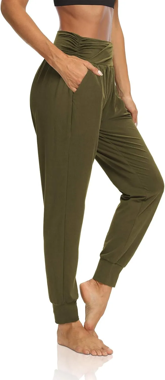 DIBAOLONG Womens Yoga Sweatpants Loose Workout Harem Joggers Casual Comfy Lounge Pajama Pants with Pockets
