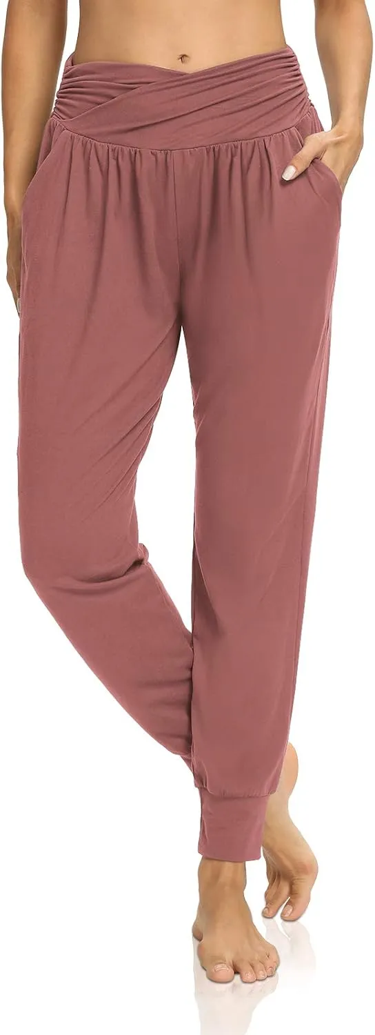 DIBAOLONG Womens Yoga Sweatpants Loose Workout Harem Joggers Casual Comfy Lounge Pajama Pants with Pockets