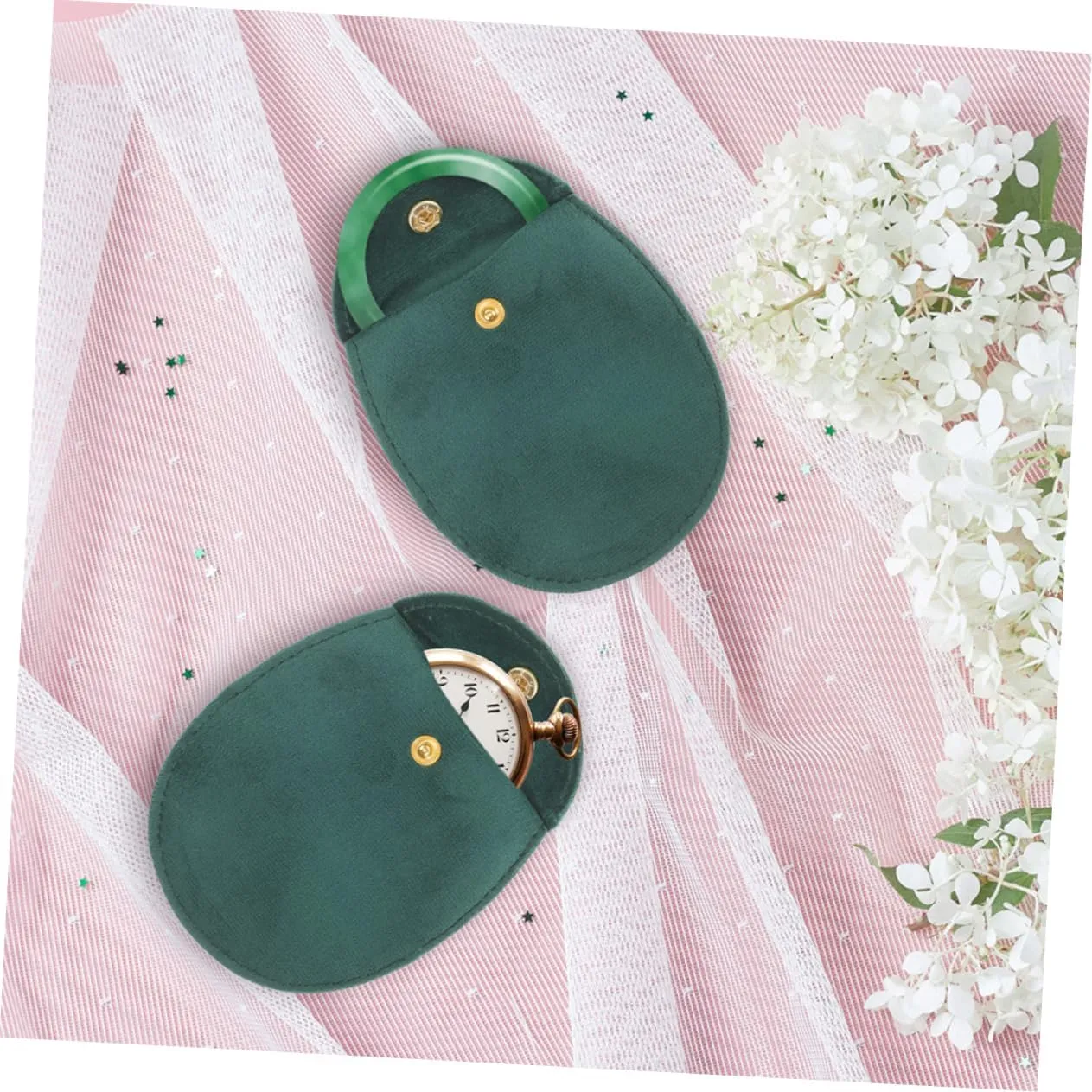 Didiseaon 2sets Multifunctional Travel Watch Pouch Soft Fabric Storage Bag for Jewelry Bracelets and Earrings 10pcs*2