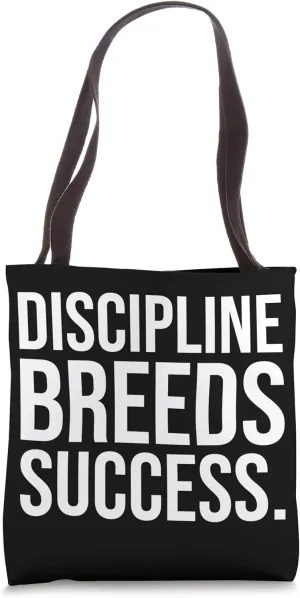 Discipline breeds success - Gym, Hustle, Grind, Motivational Tote Bag