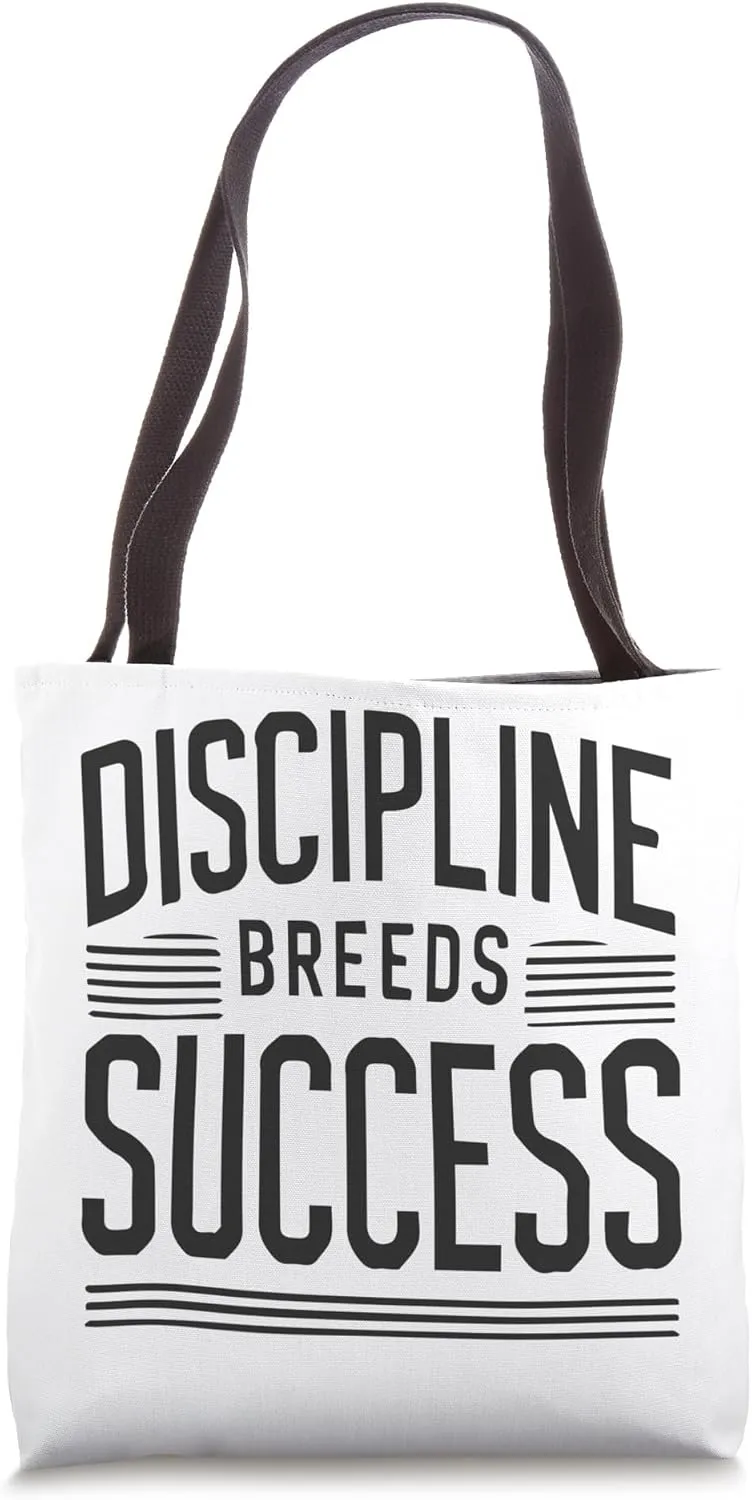 Discipline breeds success - Gym, Hustle, Grind, Motivational Tote Bag