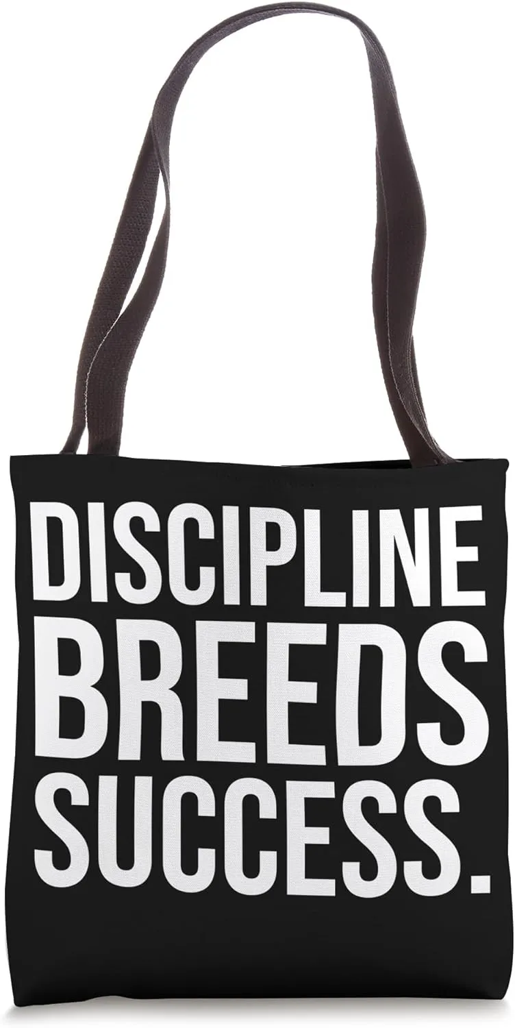Discipline breeds success - Gym, Hustle, Grind, Motivational Tote Bag