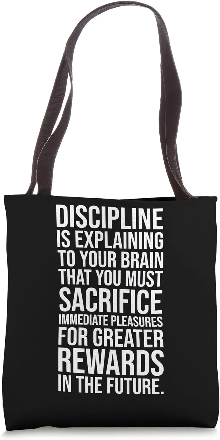 Discipline - Gym, Hustle, Success, Motivational Tote Bag