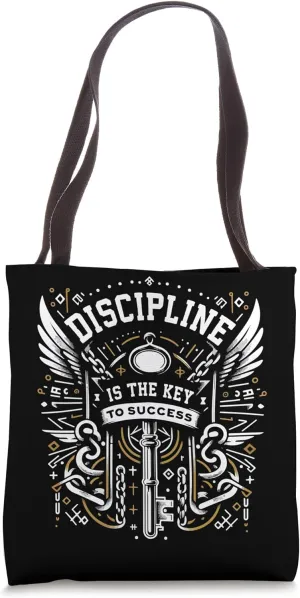 Discipline Is The Key To Success, Gym, Hustle, Motivational Tote Bag