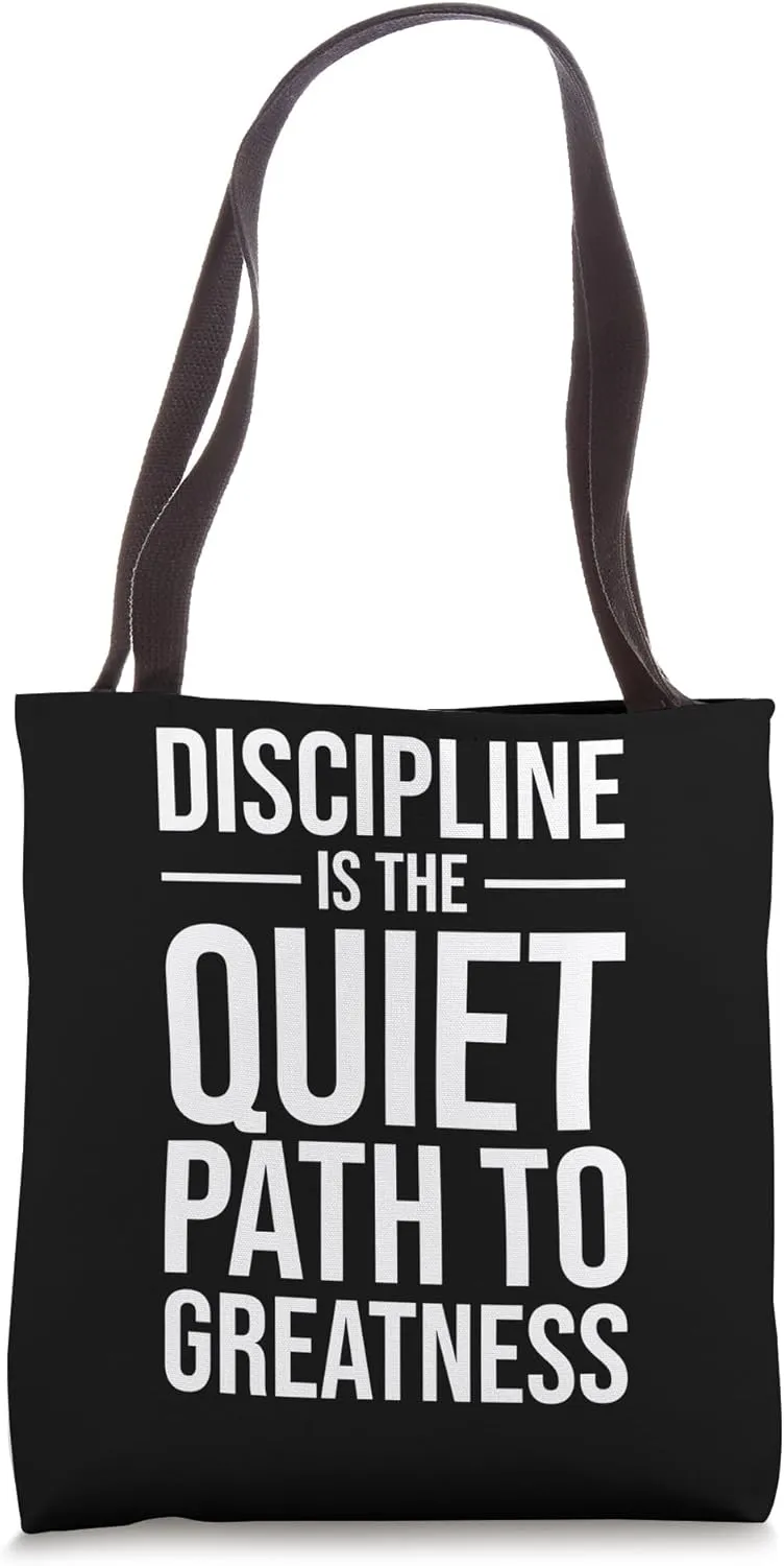 Discipline Path To Greatness, Gym Hustle, Success Motivation Tote Bag