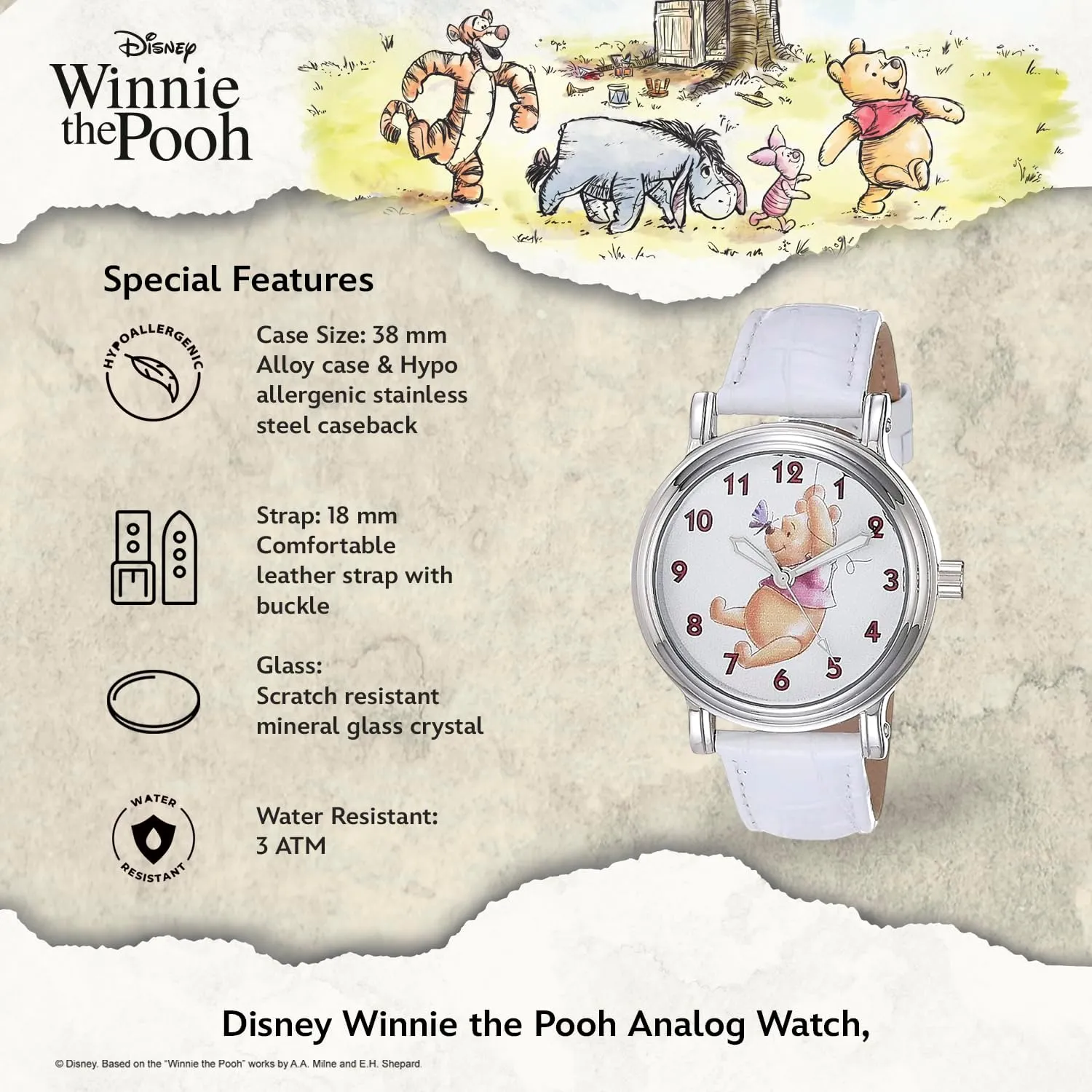 DISNEY Mickey Mouse Articulating Hands Watch for Men