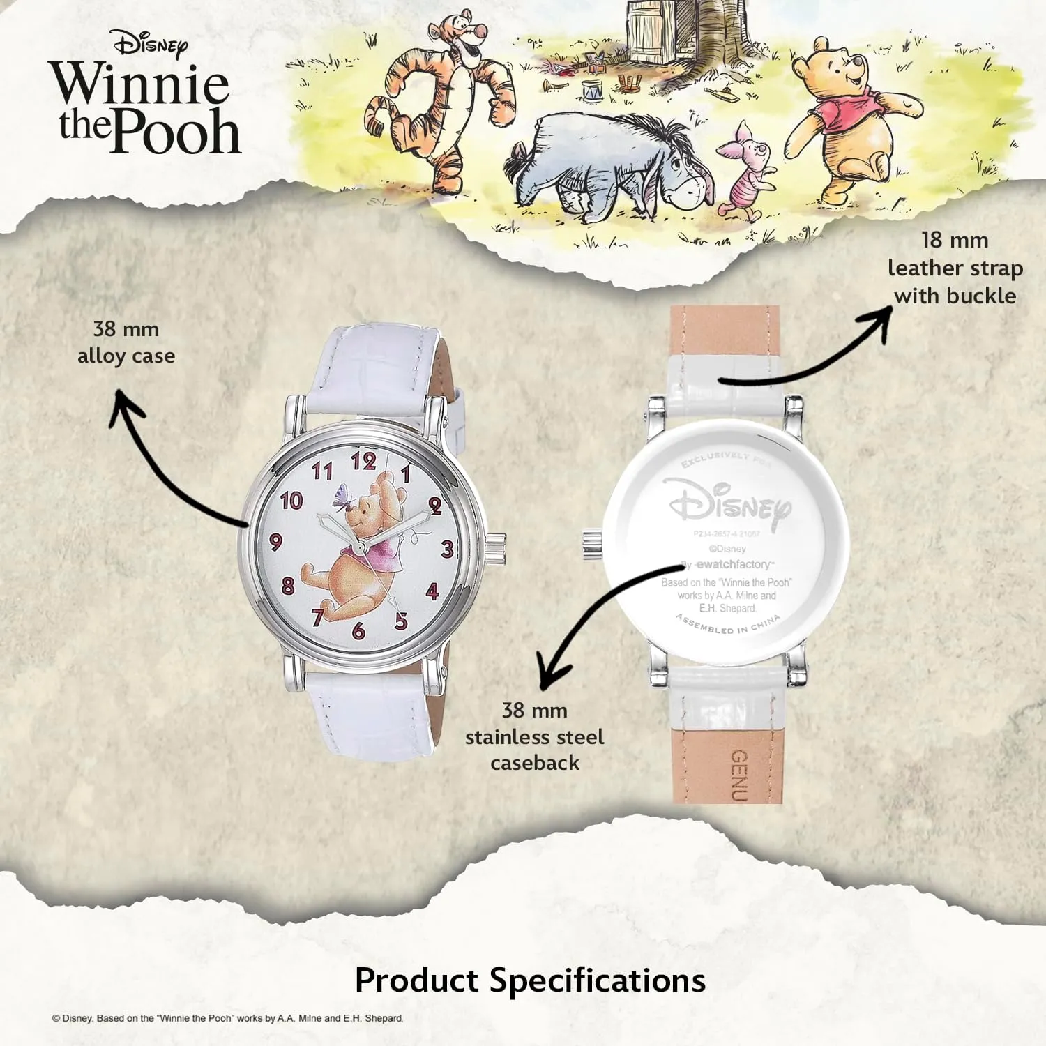 DISNEY Mickey Mouse Articulating Hands Watch for Men
