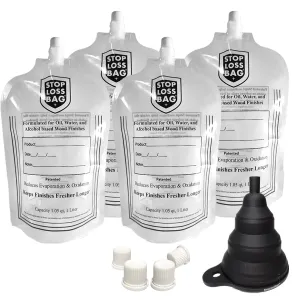 DIY Kit - 4 Bags, Collapsible Funnel and Extra Caps - Transfer, Dispense, Mix and Preserve with Ease - Perfect for Oil, Varnish, Stain, Gloss, Paint & Dye Fine Wood Finishes