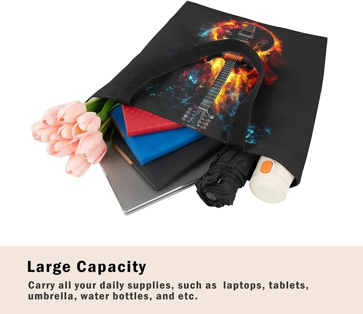 DJ Controller Canvas Tote Bag Black and White Foldable Beach Bag,Disc Pop Music Hip Hop Rock Musical Theme