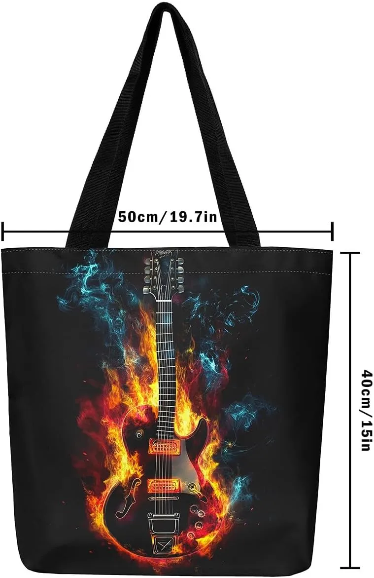 DJ Controller Canvas Tote Bag Black and White Foldable Beach Bag,Disc Pop Music Hip Hop Rock Musical Theme