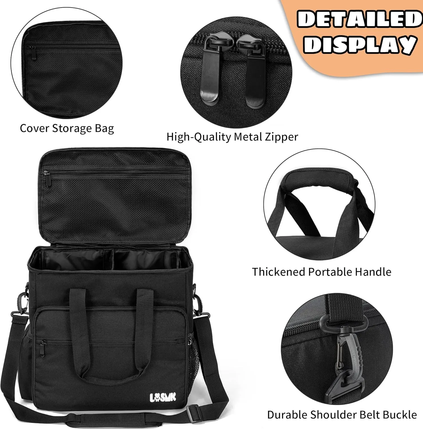 Dog Travel Bag, Airline Approved Tote Organizer, Travel Dog Backpack with Multi-Function Pockets for Dog Stuff & Pet Supplies Travel Essentials，Black with Bowl(BLUE&ORANGE)