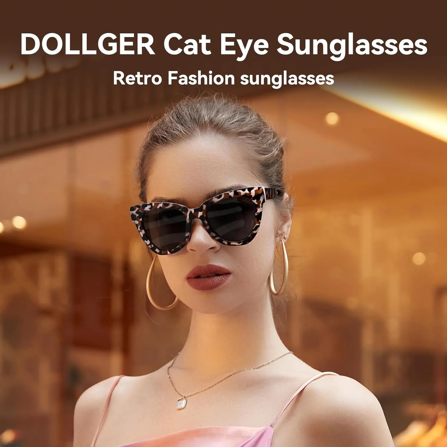 Dollger Retro Cat Eye Sunglasses Women Men Vintage Square Tortoise Shell Fashion Cateye Sunglasses