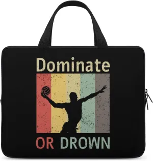Dominate Or Drown Water Polo Laptop Bag Laptop Case Computer Messenger Bag with Adjustable Shoulder Strap